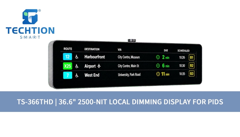 36.6” 2500nits Stretched Bar Display with 366-Zone Local Dimming for PIDS | TS-366THDL